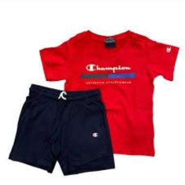 CHAMPION SET MISURA L 11-12 ANNI RED-BLACK  (BAMBINI)