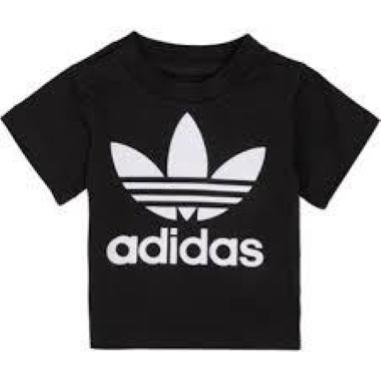 ADIDAS T-SHIRT TREFOIL MISURA 9-12 MESI BLACK-WHITE  (BAMBINI)