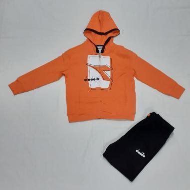 DIADORA TUTA TRACKSUIT HOODIE MISURA L ORANGE NASTURTIUM (BAMBINO)