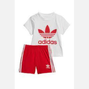 ADIDAS SET MISURA 6-9 MESI  WHITE-SCARLET (BAMBINO)