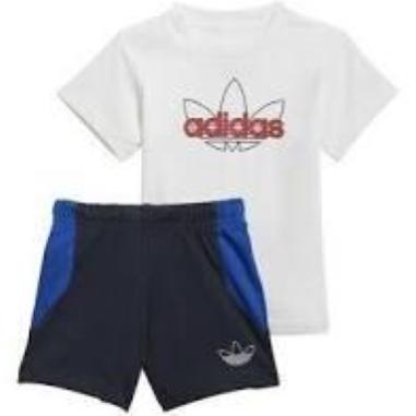 ADIDAS SUIT SET MISURA 3-6 MESI WHITE-BLUE (BAMBINO)