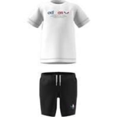 ADIDAS SUITS SET MISURA 12-18 MESI WHITE-BLACK (BAMBINO)