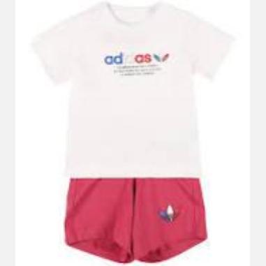 ADIDAS SUITS SET MISURA 18-24 MESI  WHITE-PINK (BAMBINA)