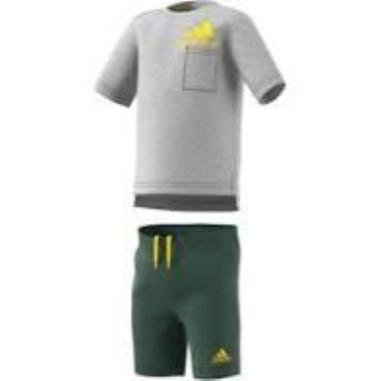 ADIDAS SUIT SET MISURA 6-9 MESI GREY-YELLOW  (BAMBINO)