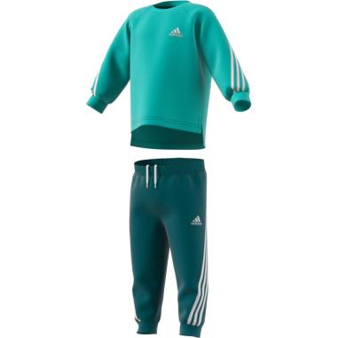 ADIDAS TUTA SET MISUR 3-4  ANNI GREEN-WHITE (BAMBINI)